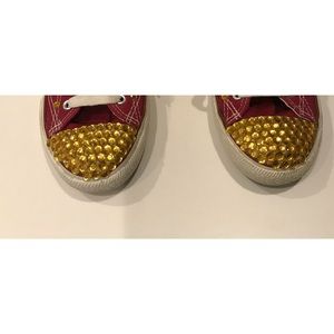 CUSTOM RHINESTONE “BLING” CONVERSE STYLE MISBEHAVE SIZE 7 1/2 TENNIS SHOE
